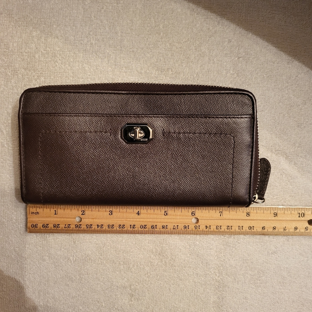 Coach Leather Zip Around Wallet